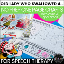 Load image into Gallery viewer, There Was an Old Lady Who Swallowed a.. | One Page Book Craft for Speech Therapy

