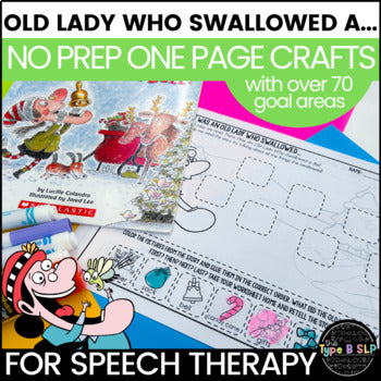 There Was an Old Lady Who Swallowed a.. | One Page Book Craft for Speech Therapy