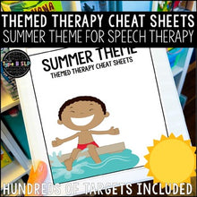 Load image into Gallery viewer, Summer Themed Word Lists | Themed Cheat Sheets for Speech Therapy
