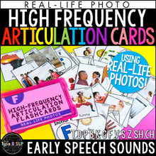 Load image into Gallery viewer, Real Life Articulation Flashcards using High Frequency Words for Early Sounds
