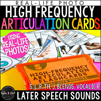 Real Life Articulation Flashcards using High Frequency Words for Later Sounds