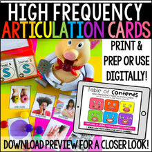 Load image into Gallery viewer, #feb24halfoffspeech Real Life Articulation Flashcards using High Frequency Words
