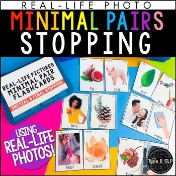 Stopping Minimal Pairs: Real-Life Flashcards Print & Digital
