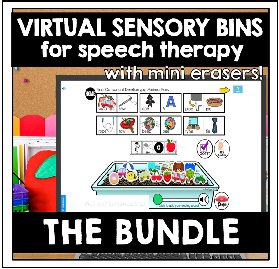 Speech Therapy Speech Sounds Boom Cards™ Sensory Bins: HUGE BUNDLE ...