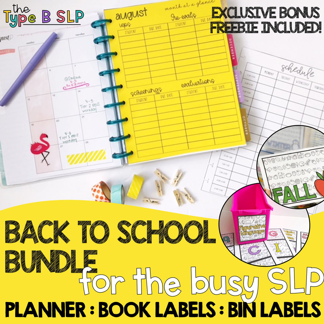 Back to School BUNDLE for the Busy SLP