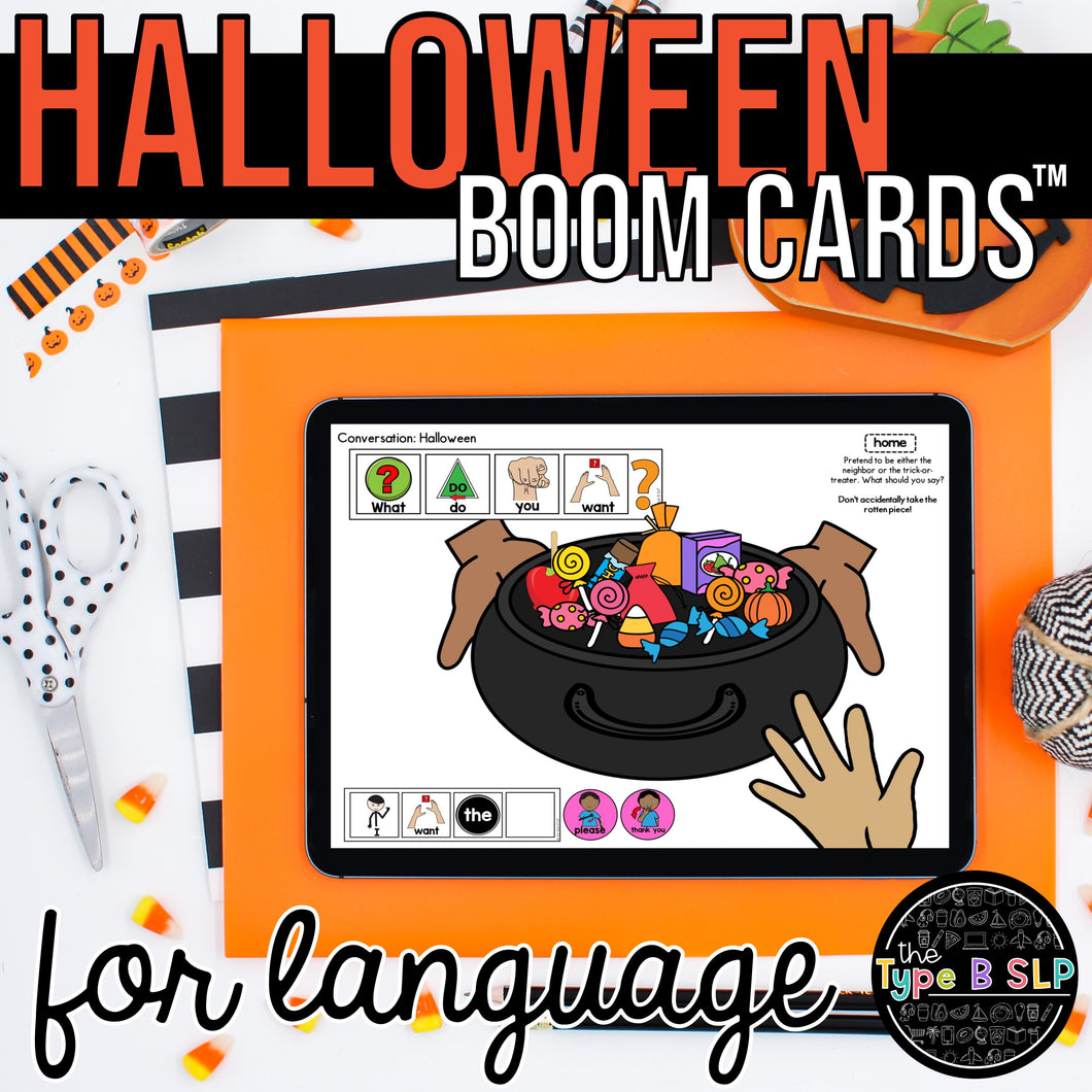 Halloween Boom Cards™ for Speech Therapy | Sentence Strips