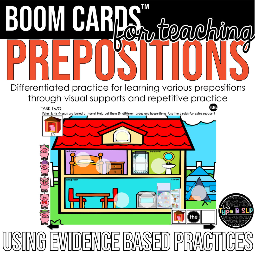 Teaching Prepositions for Speech Therapy BOOM Cards™