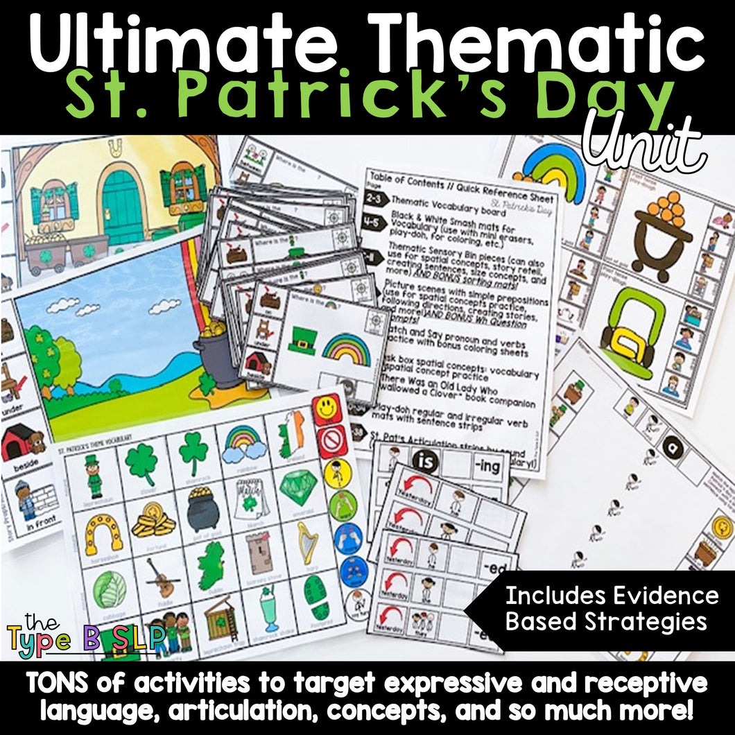 Ultimate Thematic Unit for Speech: St Patrick's Day Theme