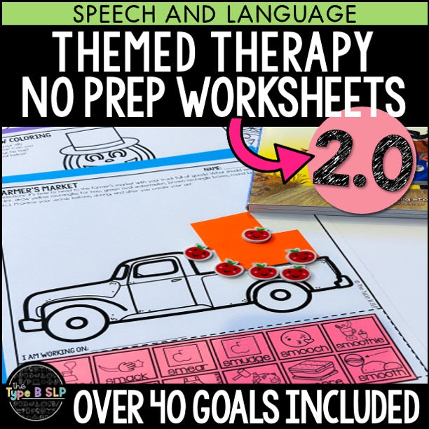 Yearlong No Prep Themed Worksheets for Speech Therapy PART TWO
