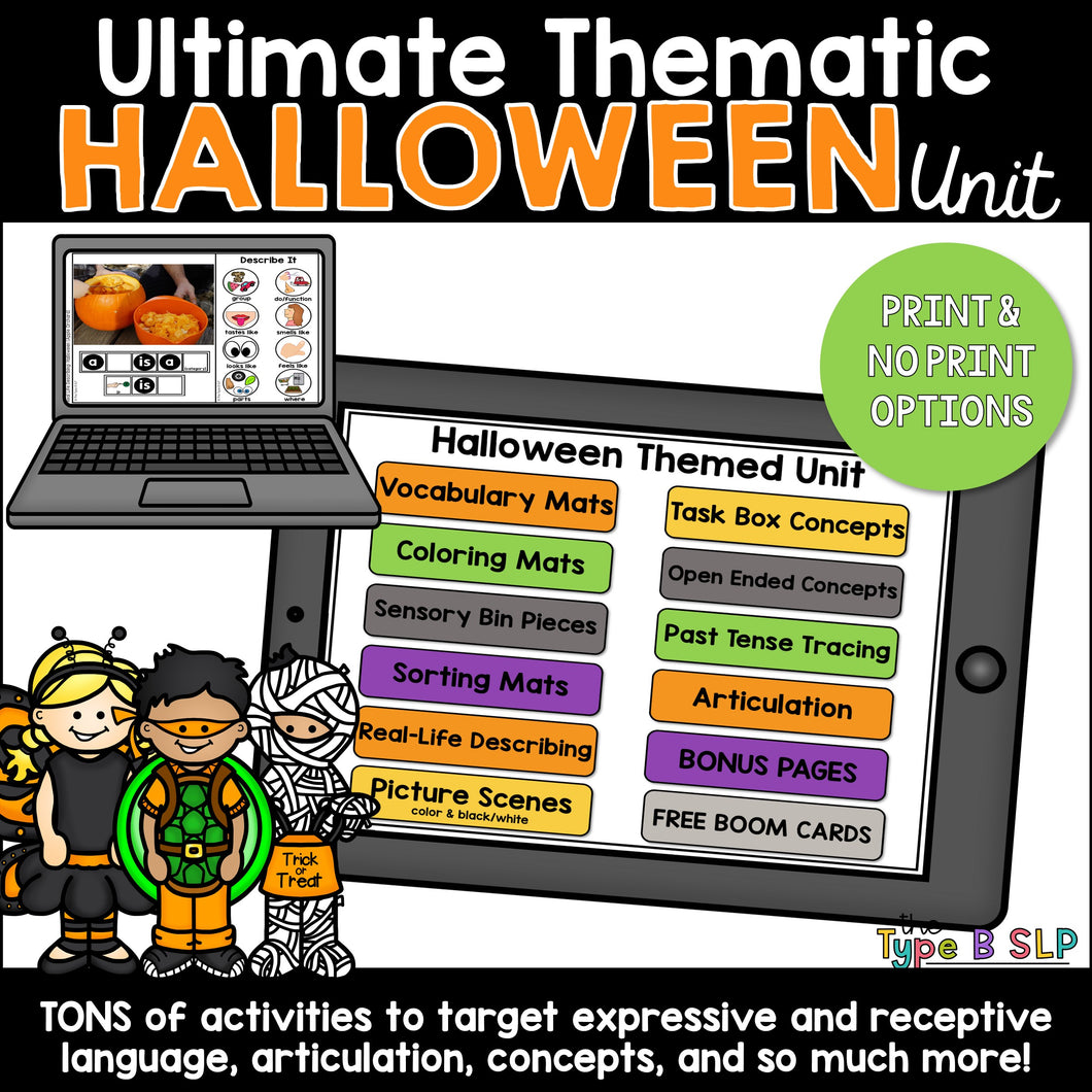 Ultimate Thematic HALLOWEEN UNIT for Speech Therapy