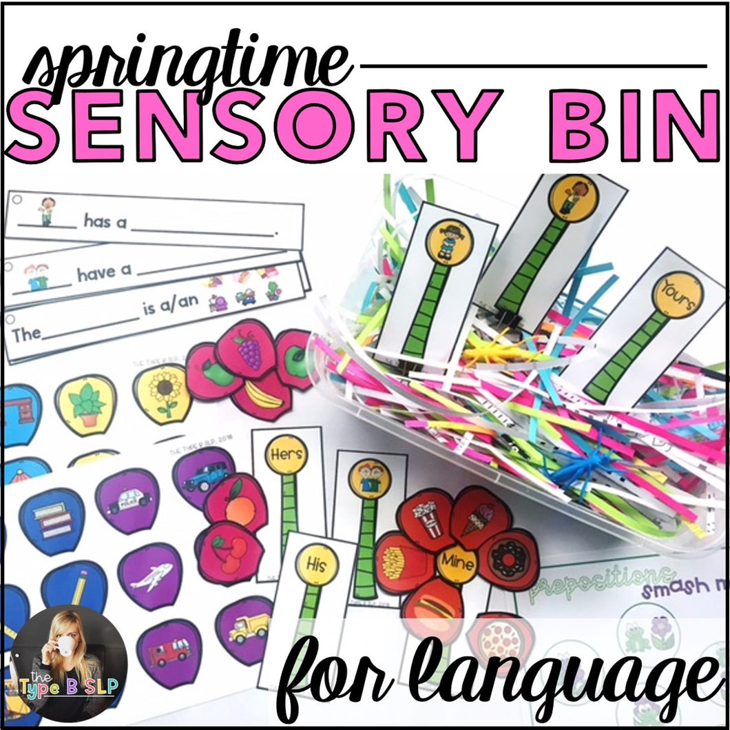 Sensory Bin for Speech Therapy: Springtime