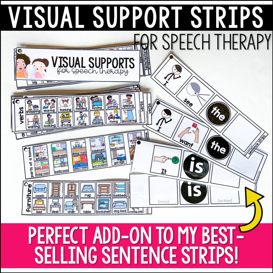 Visual Supports Strips for Speech Therapy | Describing Categories Lang ...