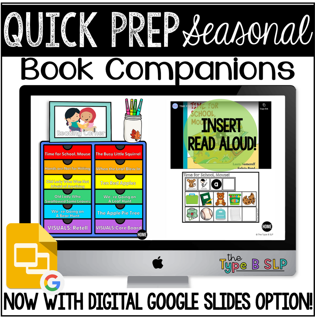 FREE SAMPLE Quick Prep Seasonal Book Companions for Speech Therapy: Mini Winter Sample