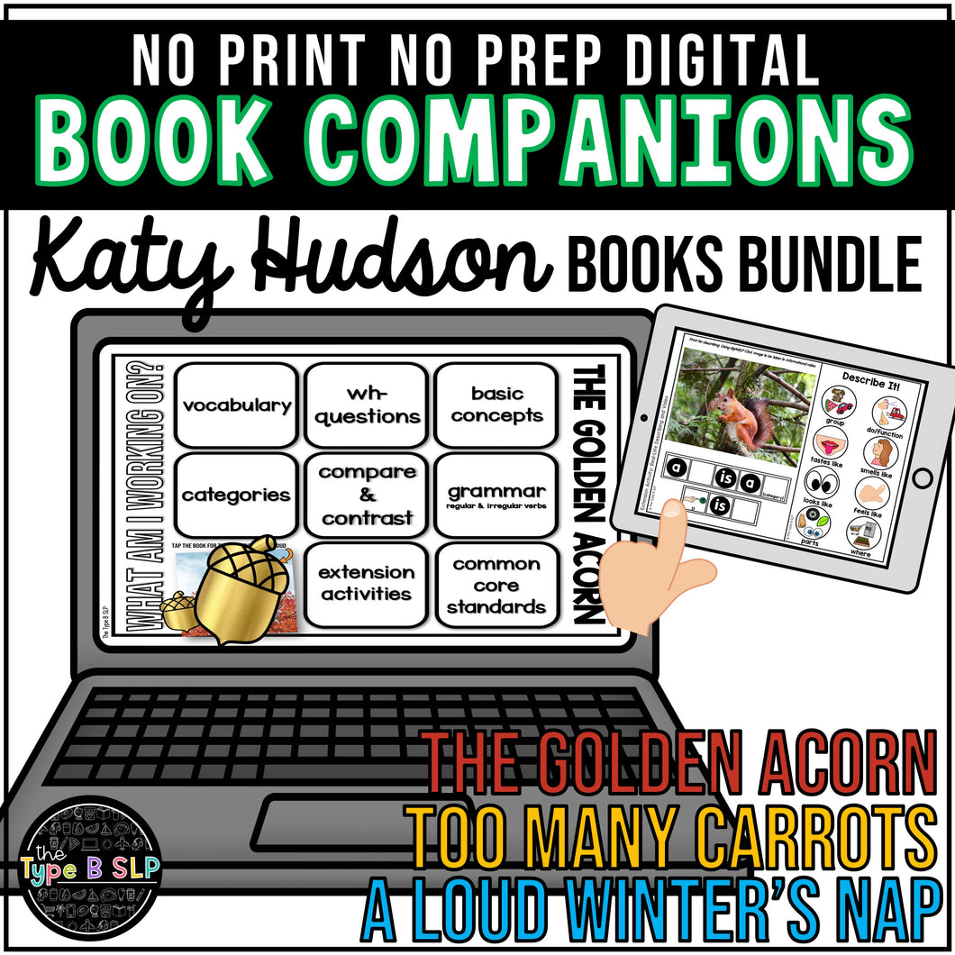 Digital Book Companion BUNDLE: Katy Hudson Book Companions for Speech Therapy